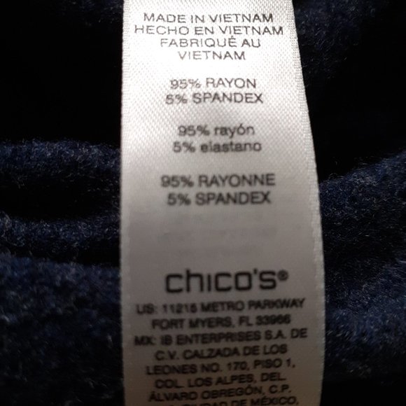 Chico's CoziSoft Cowl-Neck Side-Button Tunic Blue Size 3/Size XL/Size 16 - Picture 9 of 11